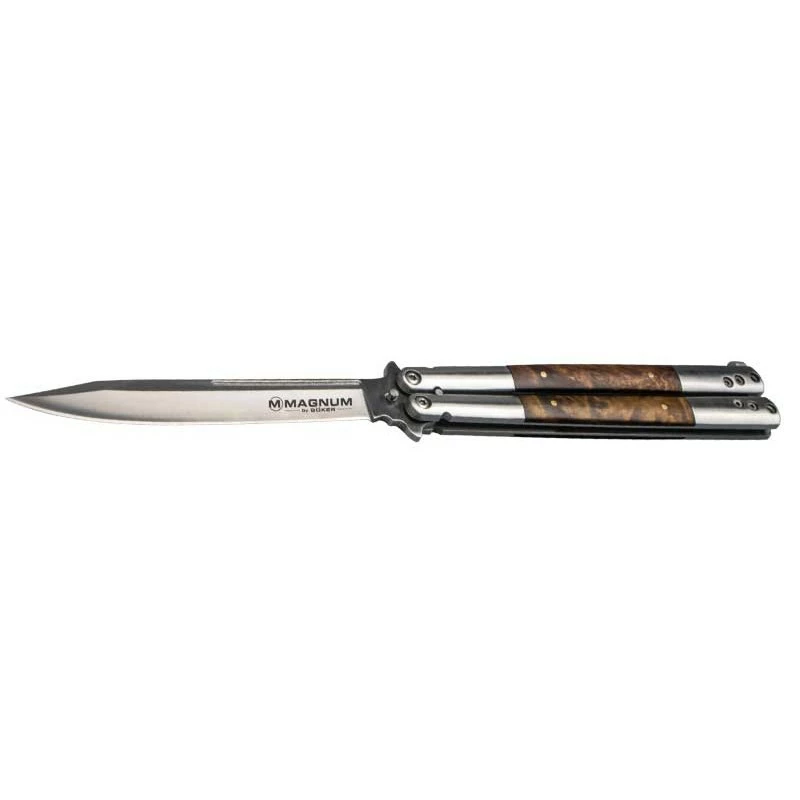 Couteau Papillon Böker Magnum Balisong Wood 1 Couteau Papillon Böker Magnum Balisong Wood