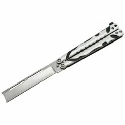 Couteau Papillon Razor Blade Alu Noir Silver