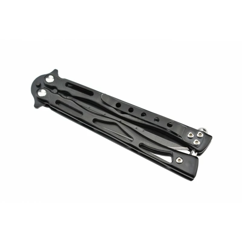 Max Knives P38B - Couteau Papillon Acier Inox Noir 3 Max Knives P38B - Couteau Papillon Acier Inox Noir – Image 3