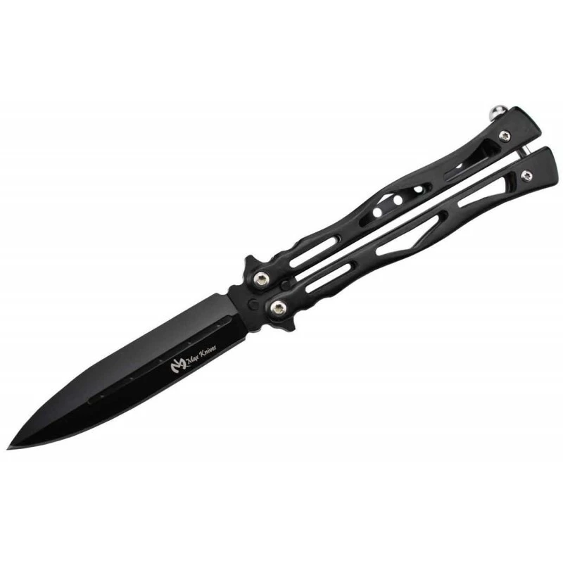 Max Knives P38B - Couteau Papillon Acier Inox Noir 1 Max Knives P38B - Couteau Papillon Acier Inox Noir